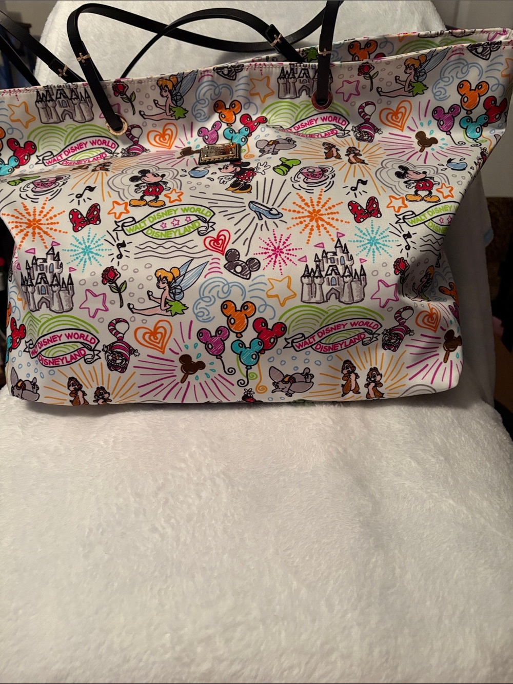 Dooney & Bourke White Multi Disney sketch Print Tote